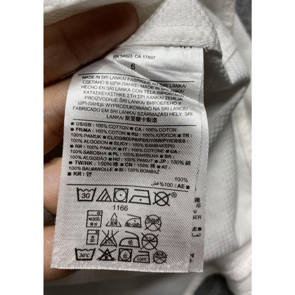 Banana Republic Shirt Womens 6 White Non-Iron Fitted Button Down Texture - Picture 11 of 14